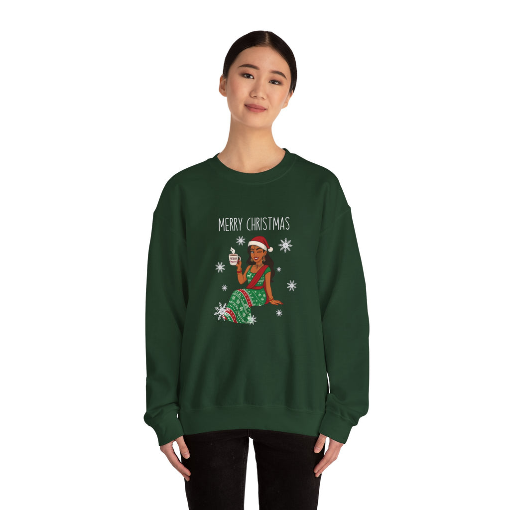 Brown girl Christmas Sweatshirt