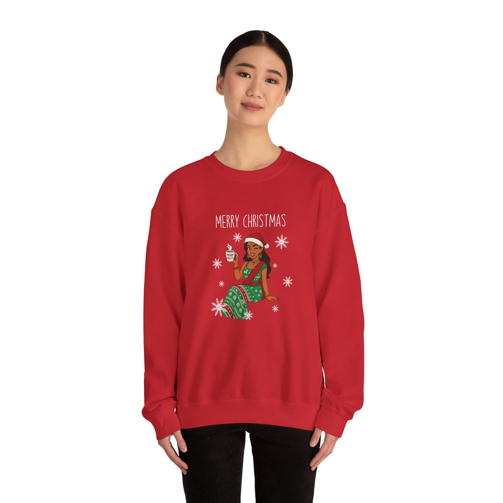 Brown girl Christmas Sweatshirt